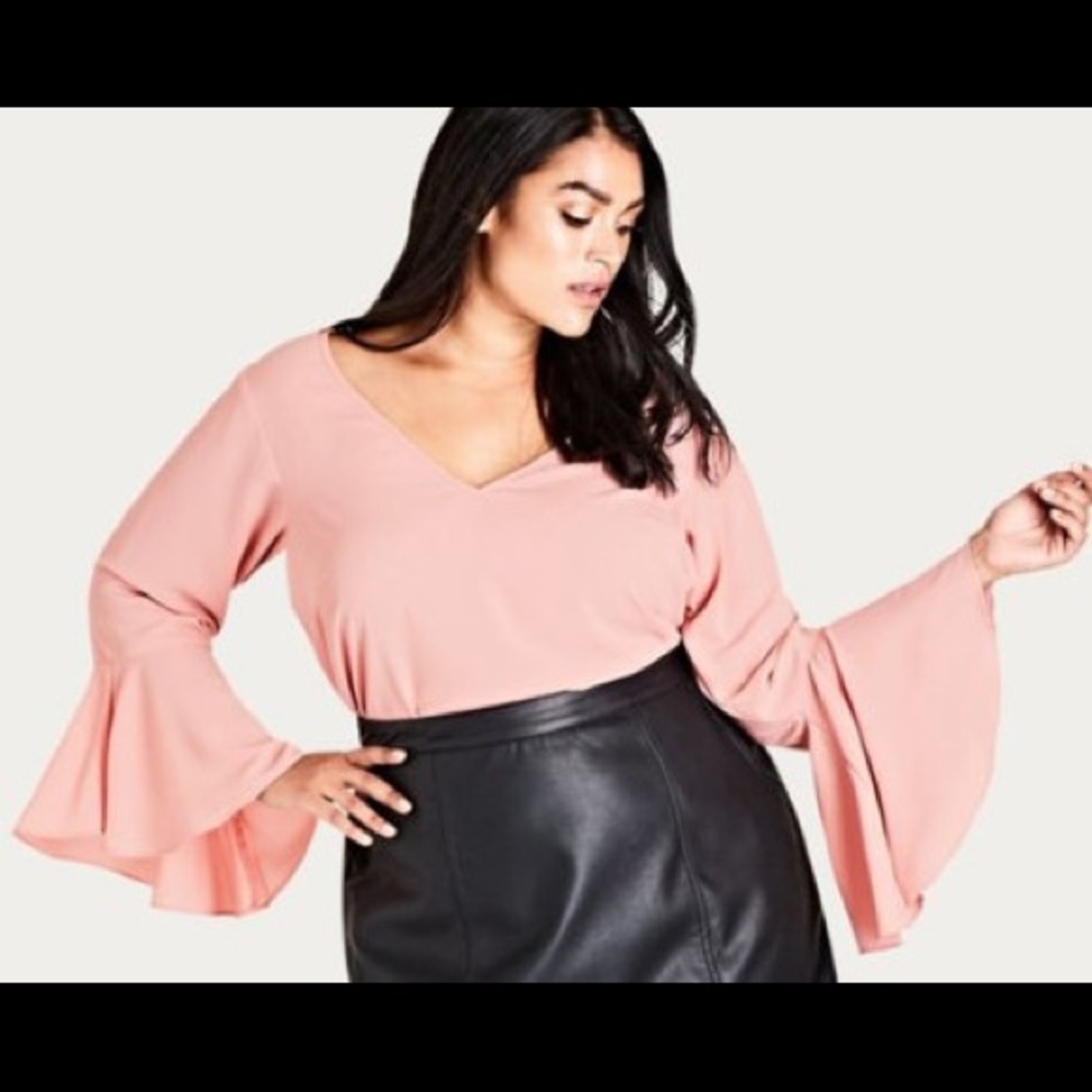 City chic pink blouse